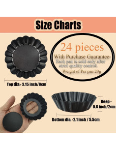 Moldes de Tarta Mini 3 Pulgadas DATANYA 24 Piezas 2