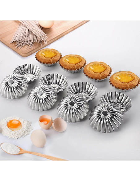 100 Moldes de Aluminio Reutilizables Dicunoy 3" para Tartas