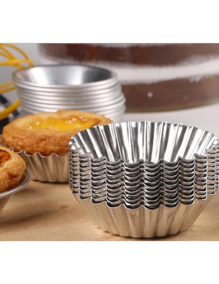 30 Moldes de Tartas de Huevo Reutilizables FRIGIIRE