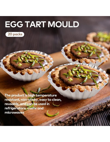 20 Moldes Desechables de Aluminio JOGILBOY para Tartas Mini