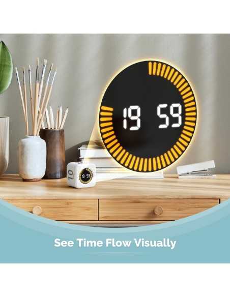 Temporizador Visual Pomodoro KADAMS Blanco 5/10/25/50 Min Temporizador Visual Pomodoro KADAMS Blanco 5/10/25/50 Min