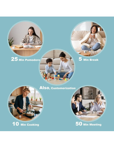 Temporizador Visual Pomodoro KADAMS Blanco 5/10/25/50 Min