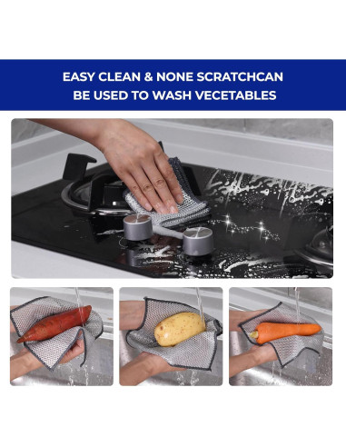 12 Paños de Cocina Reutilizables Wangjinpeng 20x20 cm