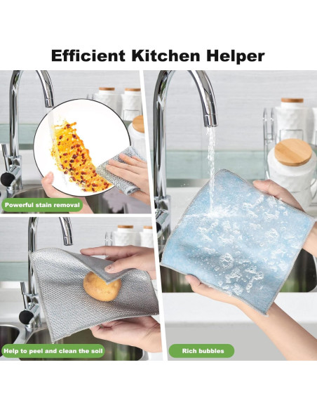 10 Trapos de Cocina de Alambre Jeymei Doble Cara Azul