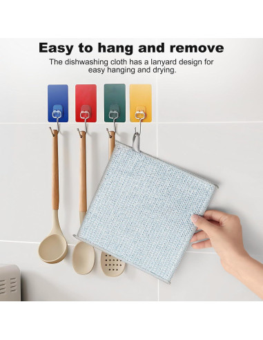 10 Trapos de Cocina de Alambre Jeymei Doble Cara Azul