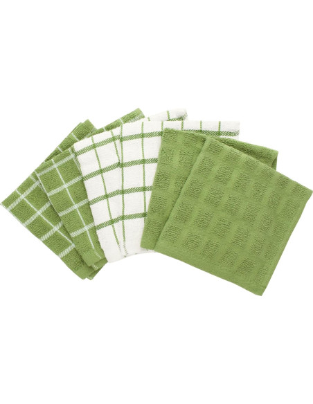 Juego de Paños de Cocina RITZ 100% Algodón 6 Unidades Verde Cactus