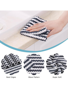 Homaxy Paquete de 12 Paños de Cocina Microfibra 25x25cm Gris 2