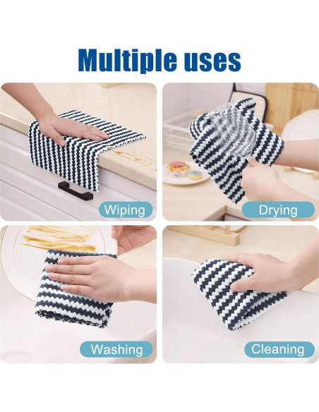 Homaxy Paquete de 12 Paños de Cocina Microfibra 25x25cm Gris