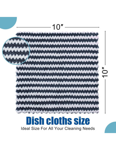 Homaxy Paquete de 12 Paños de Cocina Microfibra 25x25cm Gris