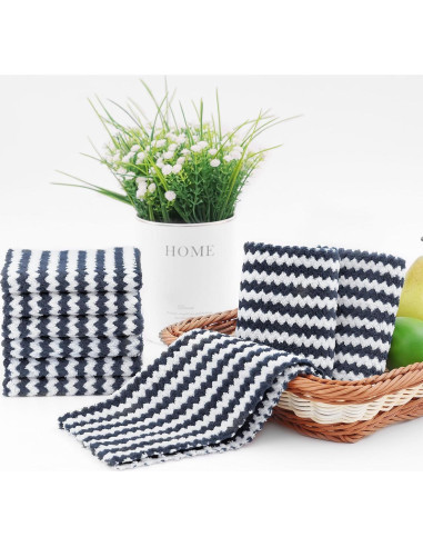 Homaxy Paquete de 12 Paños de Cocina Microfibra 25x25cm Gris