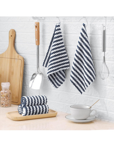 Homaxy Paquete de 12 Paños de Cocina Microfibra 25x25cm Gris