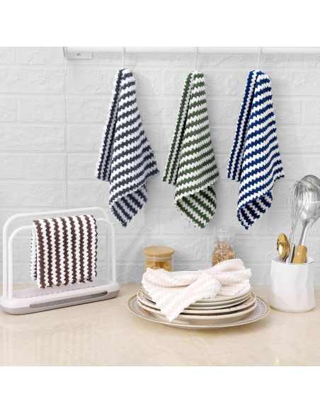 Homaxy Paquete de 12 Paños de Cocina Microfibra 25x25cm Gris