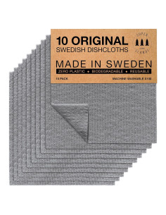 Paquete de 10 Paños de Cocina Ecológicos SUPERSCANDI Gris