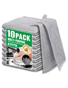 Paños de Cocina Reutilizables BrainKer 10 Pcs 3 Capas