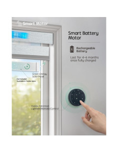 Persianas Zebra Motorizadas Yoolax 276x300 cm Gris 80% Sombreado 2