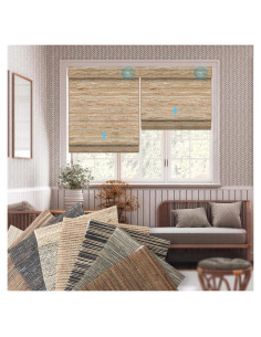 Persiana Motorizada SmartWings de Madera Tejida Natural 12.7x25.4cm