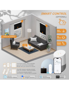 Persianas Motorizadas MUSCLEAREA 30x72 cm Oscurecimiento Total 2