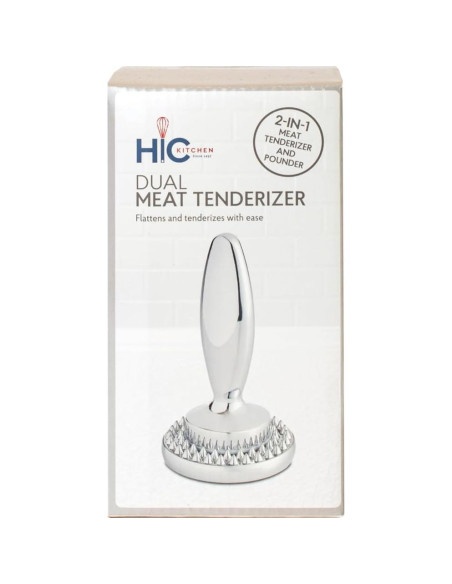 Aplanador de Carne Doble HIC Kitchen 835g Acero Inoxidable
