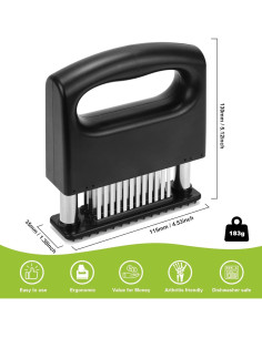 Ablandador de Carne Riavzau con 48 Cuchillas de Acero Inoxidable 2