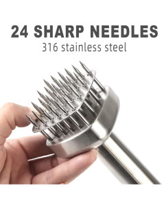 Ablandador de Carne Acero Inoxidable 316 24 Agujas LANGMINGDE 2