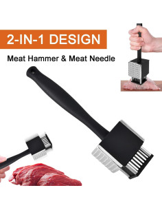 Ablandador de Carne 2 en 1 EASYLEE con Agujas de Acero Inoxidable 2