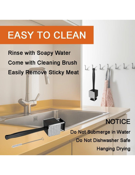 Ablandador de Carne 2 en 1 EASYLEE con Agujas de Acero Inoxidable