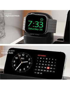 Organizador de Reloj de Madera Bambú con Carga Apple Watch 2