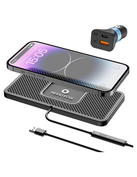 Cargador Inalámbrico para Coche REESTECQI 15W Antideslizante