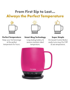 Nextmug Taza Autocalentable 396ml Rosa Verdadero 2