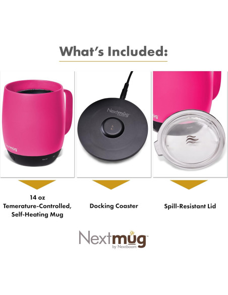Nextmug Taza Autocalentable 396ml Rosa Verdadero