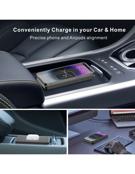 Cargador Inalámbrico para Coche REESTECQI 15W Antideslizante