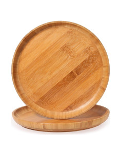 Juego de Platos de Cena de Bambú ZTHapwa 2 Piezas 25,4 cm
