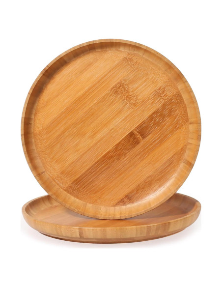 Juego de Platos de Cena de Bambú ZTHapwa 2 Piezas 25,4 cm