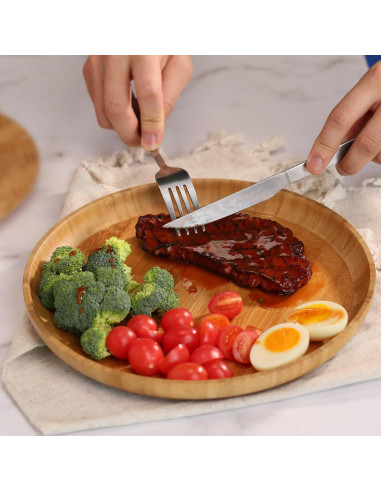 Juego de Platos de Cena de Bambú ZTHapwa 2 Piezas 25,4 cm