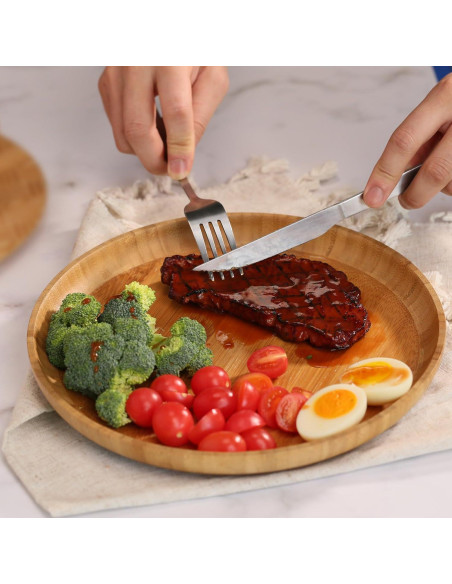 Juego de Platos de Cena de Bambú ZTHapwa 2 Piezas 25,4 cm