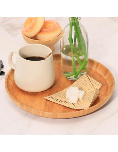 Juego de Platos de Cena de Bambú ZTHapwa 2 Piezas 25,4 cm