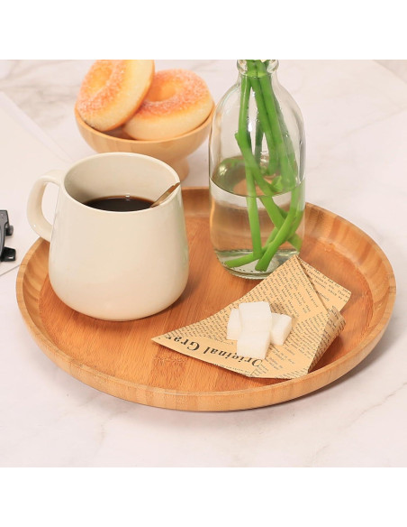 Juego de Platos de Cena de Bambú ZTHapwa 2 Piezas 25,4 cm