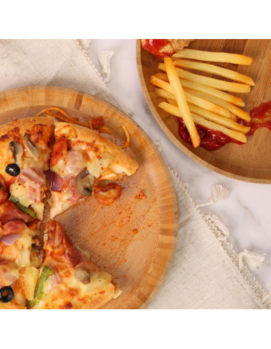 Juego de Platos de Cena de Bambú ZTHapwa 2 Piezas 25,4 cm