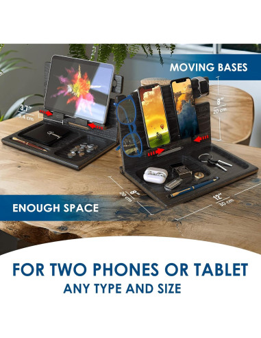 Estación de Acoplamiento BarvA para 2 Teléfonos Madera