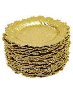 Juego de 100 Platos Cargadores Redondos QUSKLISU Dorado