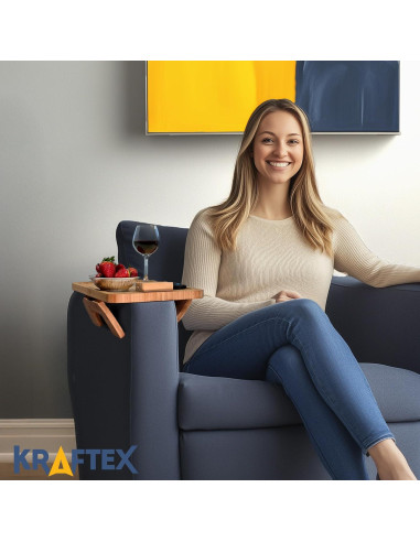 Mesa de brazo de sofá Kraftex con cargador NFC 38.5x25 cm