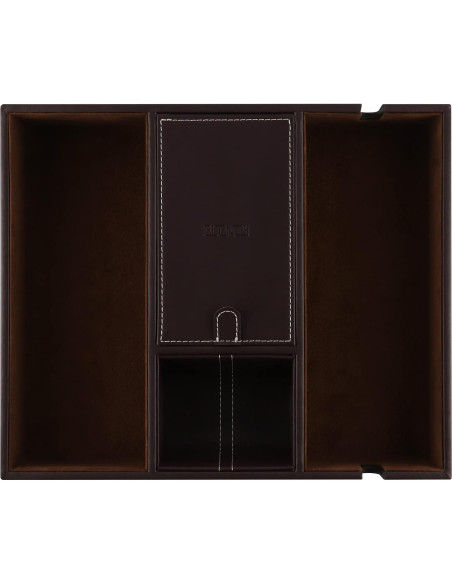 Bandeja de Cuero Organizador de Escritorio Plenty Marrón