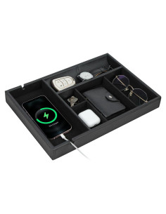 Bandeja de Cuero Sintético HofferRuffer Organizador Negro