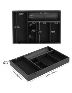 Bandeja de Cuero Sintético HofferRuffer Organizador Negro 2