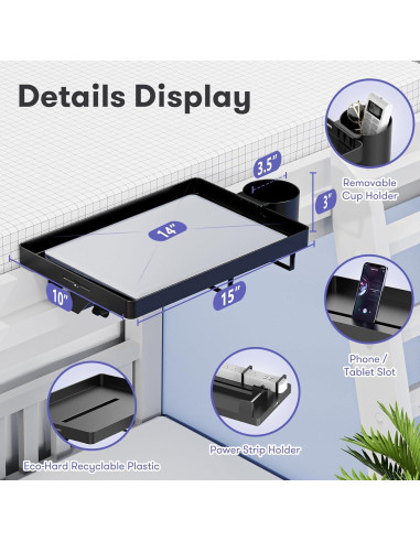 Estante de Cama AUZONIMICS HDTP01-BK Negro 15x10 cm