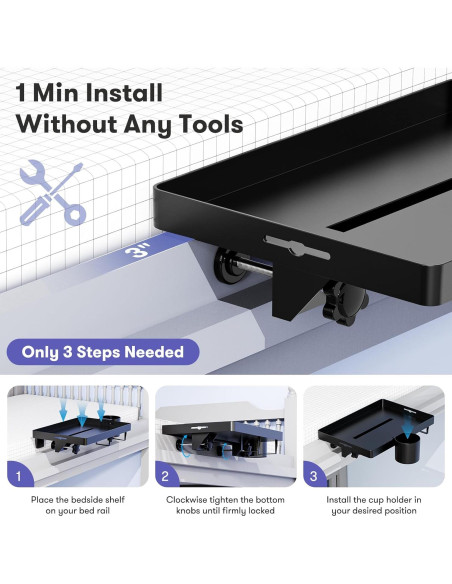 Estante de Cama AUZONIMICS HDTP01-BK Negro 15x10 cm