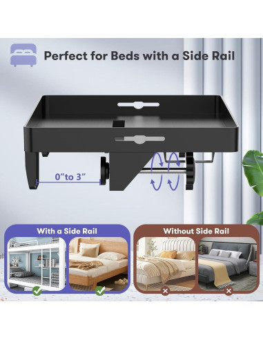 Estante de Cama AUZONIMICS HDTP01-BK Negro 15x10 cm