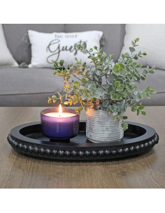 Bandeja Ovalada de Madera AuldHome Design Negra 38,1x23,5cm 2