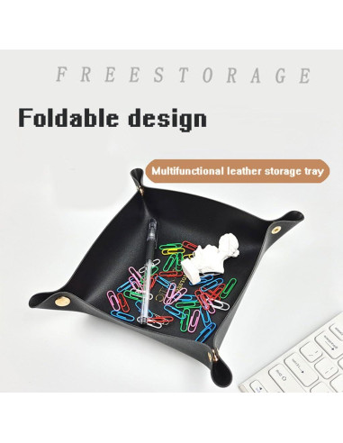 3 Piezas Bandeja de Cuero PU Garajonay Organizador Marrón