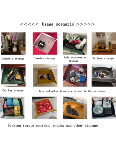 3 Piezas Bandeja de Cuero PU Garajonay Organizador Marrón